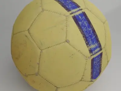 Old photo scanned soccer ball 3D model