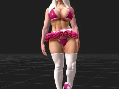 Cyber Cherry Rigged 3D Cyber Girl  3D model