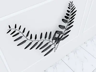 Decorative Metal plants with gold stainless  m9 3D model purchase