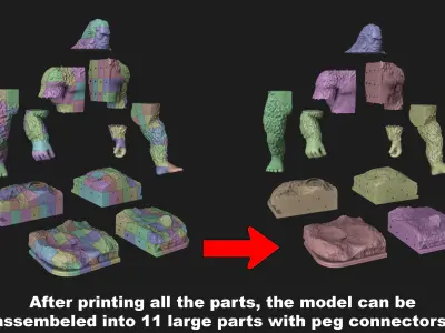 6ft Sasquatch Split Into 323 Pieces  3D print model