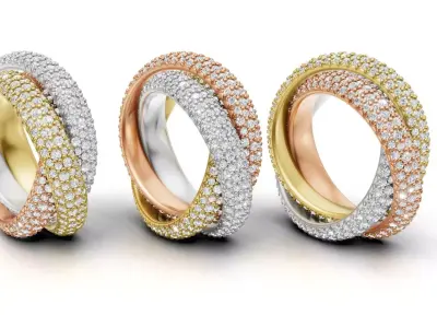 Trinity Ring Large Model Paved 3D print model