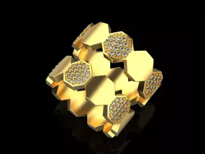 Wedding ring octagon 3D print model