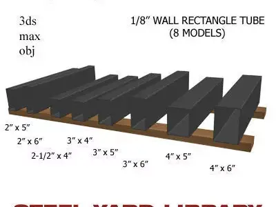 1 8in Wall Rectangle Tube 3D model
