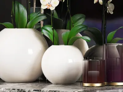 Decorative vase set 3D model