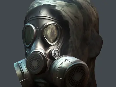 Gas mask helmet 3d model military combat Low-poly Low-poly 3D model 16