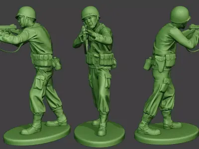 American soldier ww2 Shoot Stand2 A12 3D print model