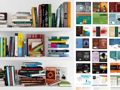 Bookshelf collection 01 Low-poly 3D model