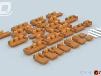 Calista Sofa Modular Set 3D model