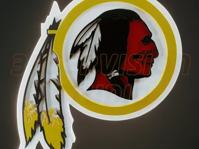Washington Redskins logo - Cinematic - 3D print 3D model