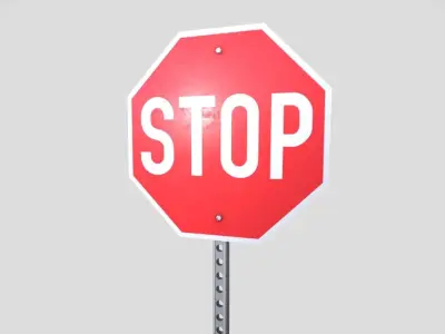 Stop Sign Traffic Sign Low-poly 3D model