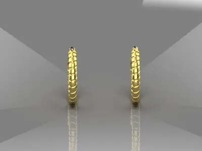 Two-tone rope design hoop earrings model ge0027 3D print model