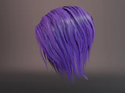 Elf Hair SEt Low-poly 3D model