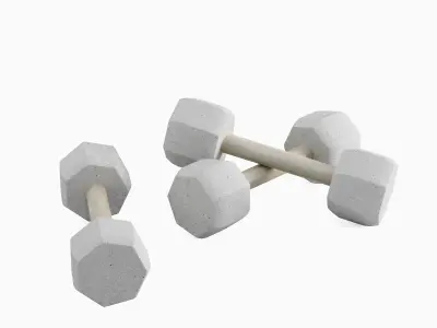 Concrete Dumbbell 01 Low-poly 3D model