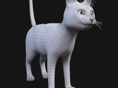 Cat siamese Low-poly 3D model