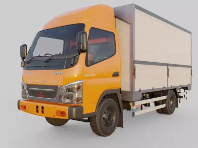 Mitsubishi fuso box truck 3D model