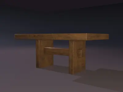 Wooden Stool Free low-poly 3D model