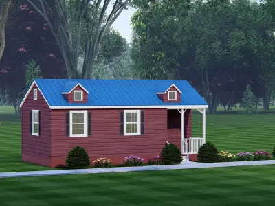 Rustic Barndominium Exterior Farmhouse Inspired Home 3D 3D model