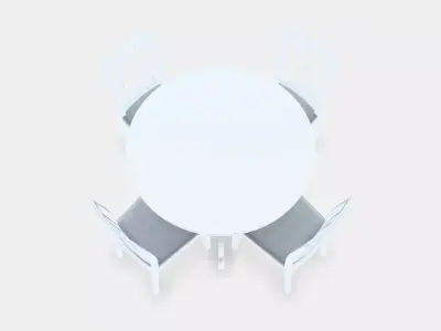 INGATORP - EKEDALEN Table and 4 chairs Low-poly 3D model