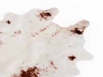 White And Brown Cowhide Animal Rug Fur 3D model