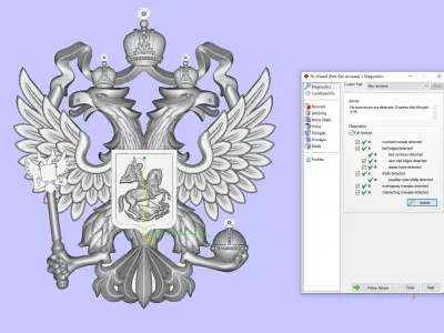 double-headed eagle  National emblem 3D print model