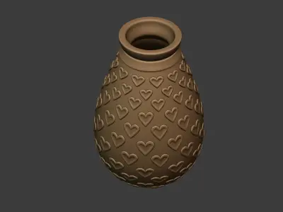 vase with hearts 3D print model