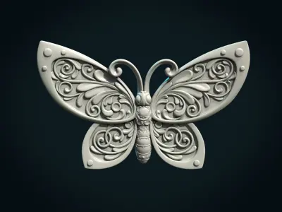 Butterfly gold 3D print model