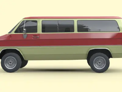 Chevrolet Beauville 1988 Low-poly 3D model