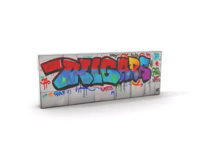 Vibrant Graffiti Wall model pack Low-poly 3D model