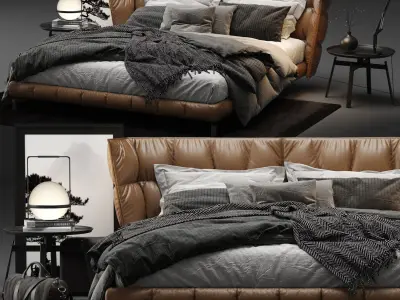 Luxury Modern Leather husk Bed  3D model
