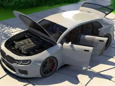 Generic Small 4 Door Hatchback With Sport Package 2 Low-poly 3D model