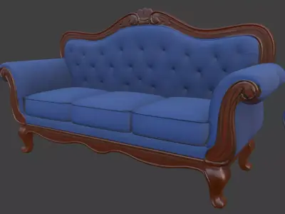 Cartoon style sofa set 3D model