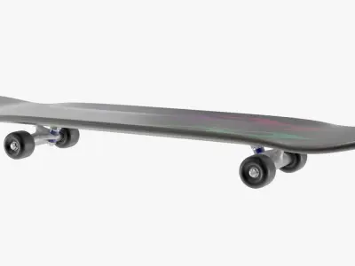 Skateboard with flames transparent 3D model