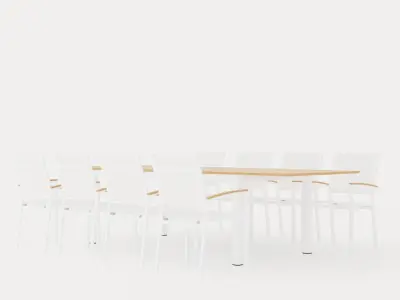 Twin dining set Low-poly 3D model