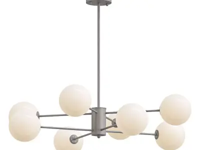 ballslight chandelier with six balls hanging from it 3D model