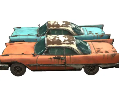 Rusty Car Low-poly 3D model