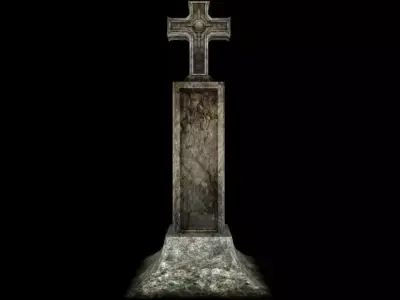 Cross stone Free low-poly 3D model