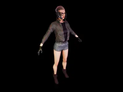 cyberpunk female a1 UNREAL ENGINE 4 22 Low-poly 3D model