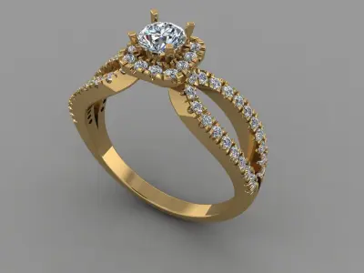 Engagement Ring 3D print model shop