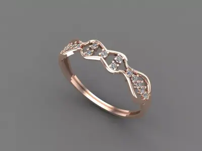 Womens Diamond Signet Ring Women Rings 3dmodels 3D print model 3D print model 27