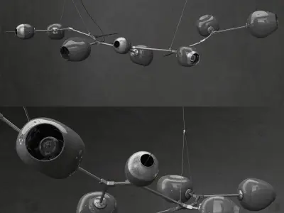 Branching burst 6 lamps 3D model