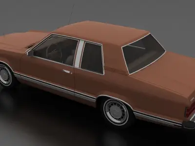 Granada 2dr sedan 1981 Low-poly 3D model