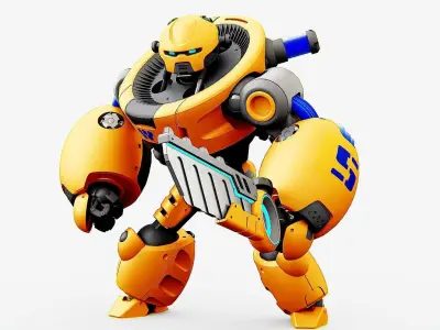 BATTLE DROID MEGALON Rigged for Unreal Engine - Unity - MIXAMO 3D model