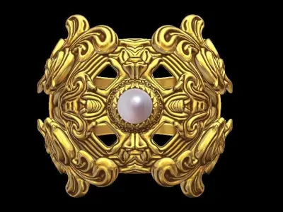 Pearl Ornament Ring 3D print model