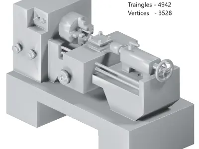 Games Lathe Machinery Toy Low-poly 3D model