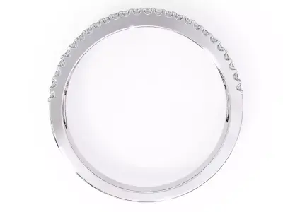 Luxury Baguette  Round Diamond Band Ring 3D Model STL  3D print model