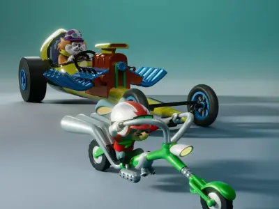 Motormouse and Autocat - Vehicles 3D print model