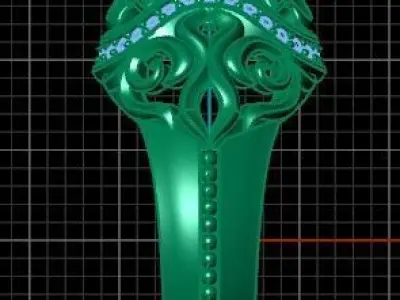 Diamond Ring  3D print model 8