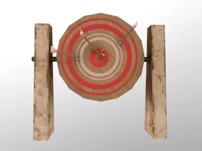  Low Poly Target Board  Free low-poly 3D model