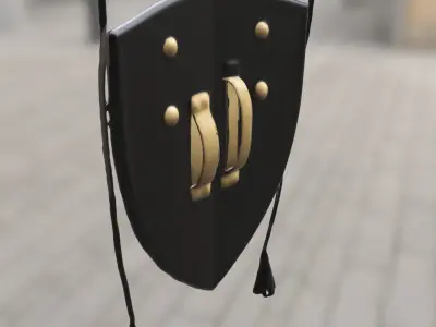 Warrior Shield Emblem Low-poly 3D model