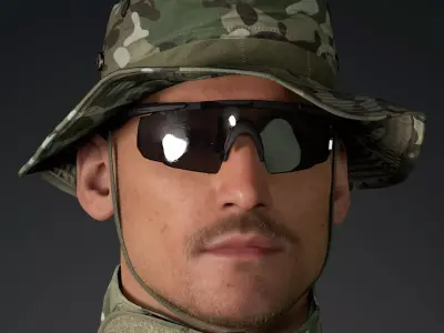 Tactical Ballistic Sunglasses for Unreal Engine 5 Low-poly 3D model